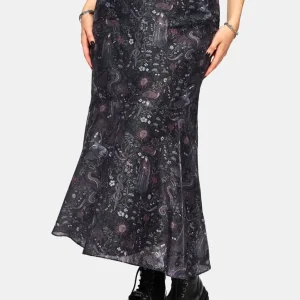 Haunt Medieval Bedruckt Asymmetrisch Midaxi Rock