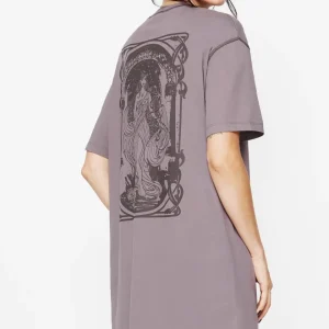 Saria Baumwolle Goddess Bedruckt Jersey T-Shirt Kleid