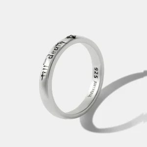 Till Tod Sterling Silber Band - 3mm