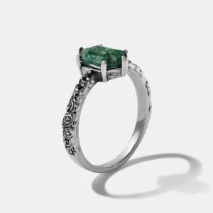 Ardour Sterling Silber Moss Achat Ring