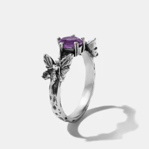 Maypole Sterling Silber Amethyst Fee Ring
