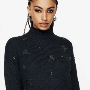 Phantom Baumwolle Embellished Kreuz Kurz Pullover