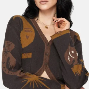 Starfall Mond Jacquard Gestrickt Cardigan
