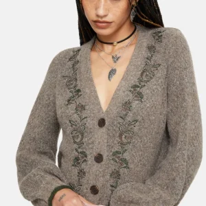 Sao Thistle Bestickt Gestrickt Cardigan