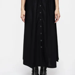 Maidenhair Knopf Runter Midi Rock - Mitternacht Schwarz