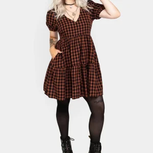 Terra Prüfen Mini Rüsche Kleid - Orange