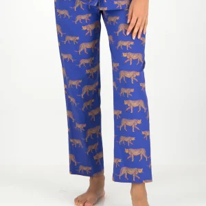 WOMENS LOUNGE PANTS - BLUE CHEETAH