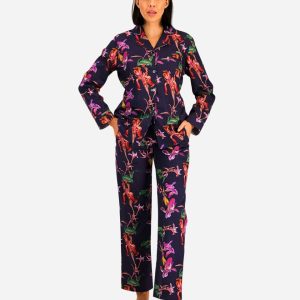Women's Long Pyjamas Set - Iris Navy