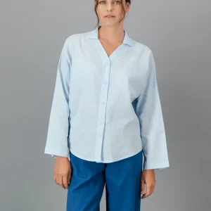 Women's Light Blue Linen Shirt - Sky Blue