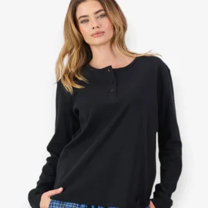 Women's Henley shirt - Black