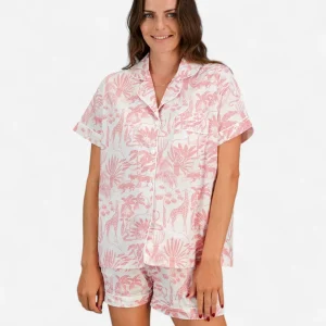 Women's short pyjamas - Mono Safari Pink